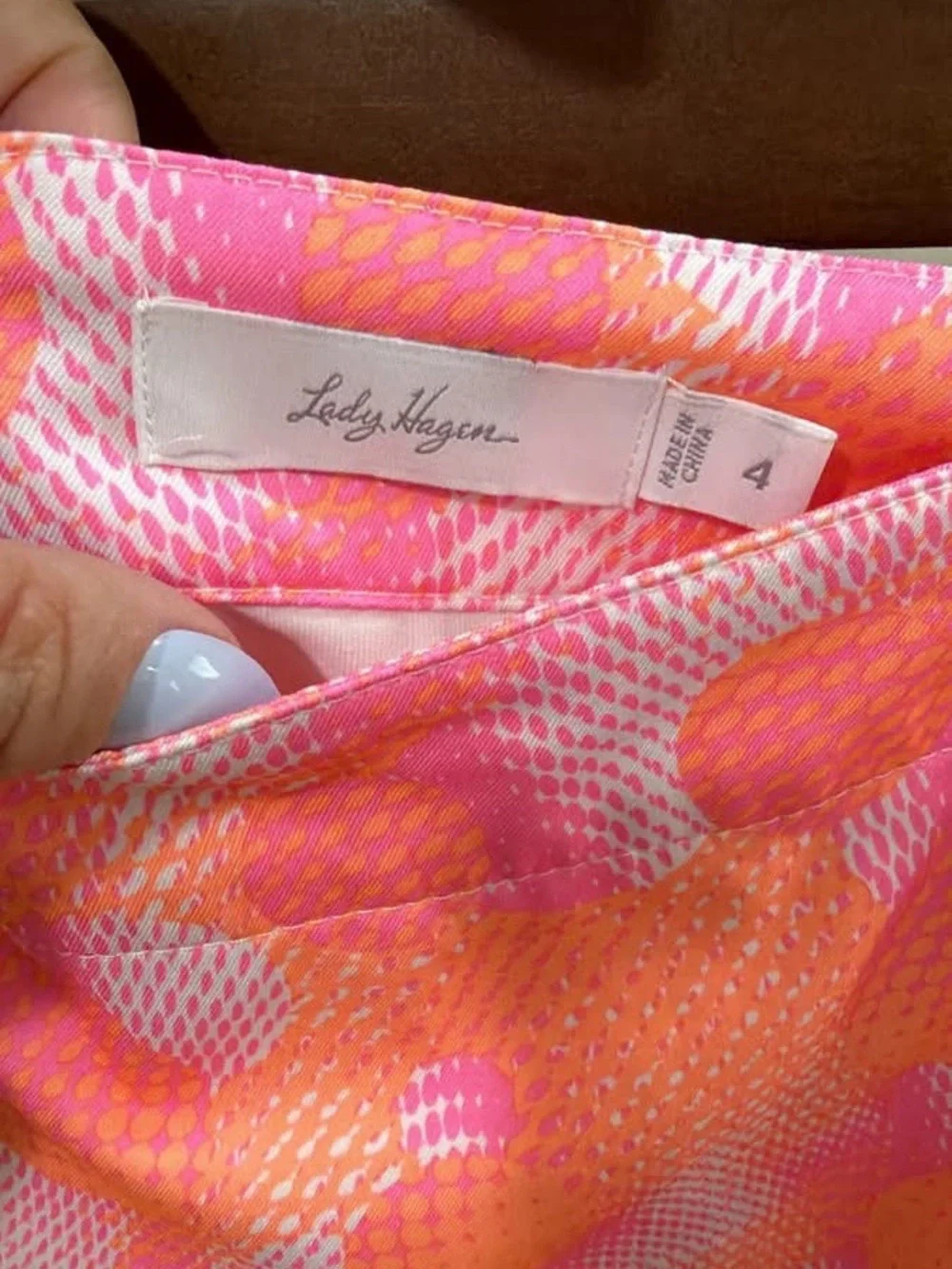 Lady Hagen Pink and Orange Polka Dot Mini Skort